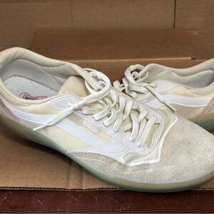 Vans “Ave” White and Cream Men’s Sneakers with Clear Soles